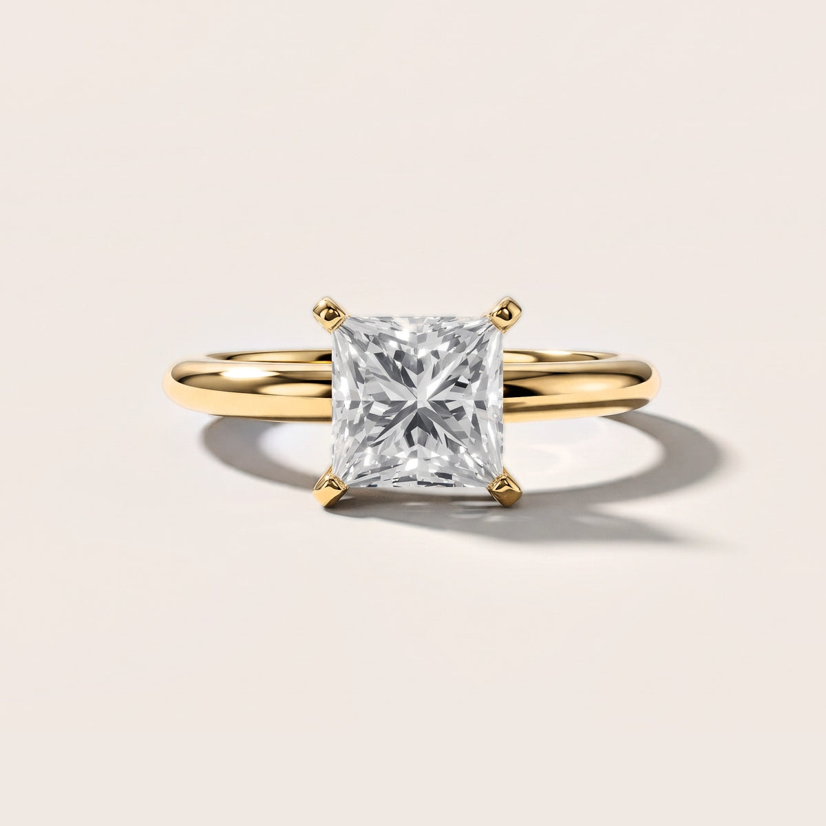 Elena Solitaire Princess Diamond Engagement Ring in Yellow Gold [studio-metal-20261024]