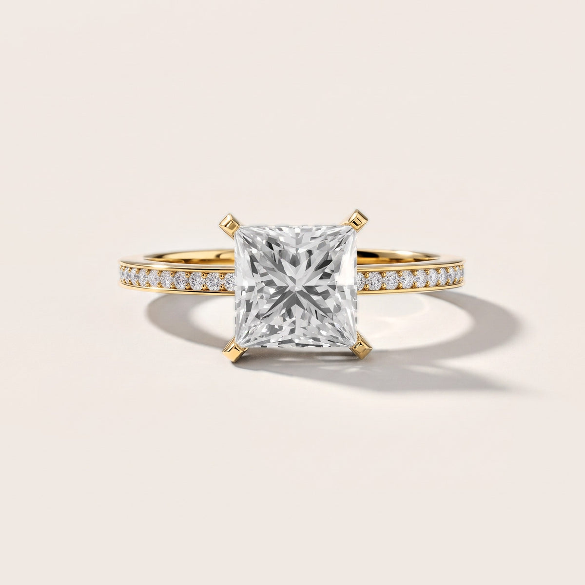 Naia Hidden Halo Princess Diamond Engagement Ring in Yellow Gold [studio-metal-20261024]