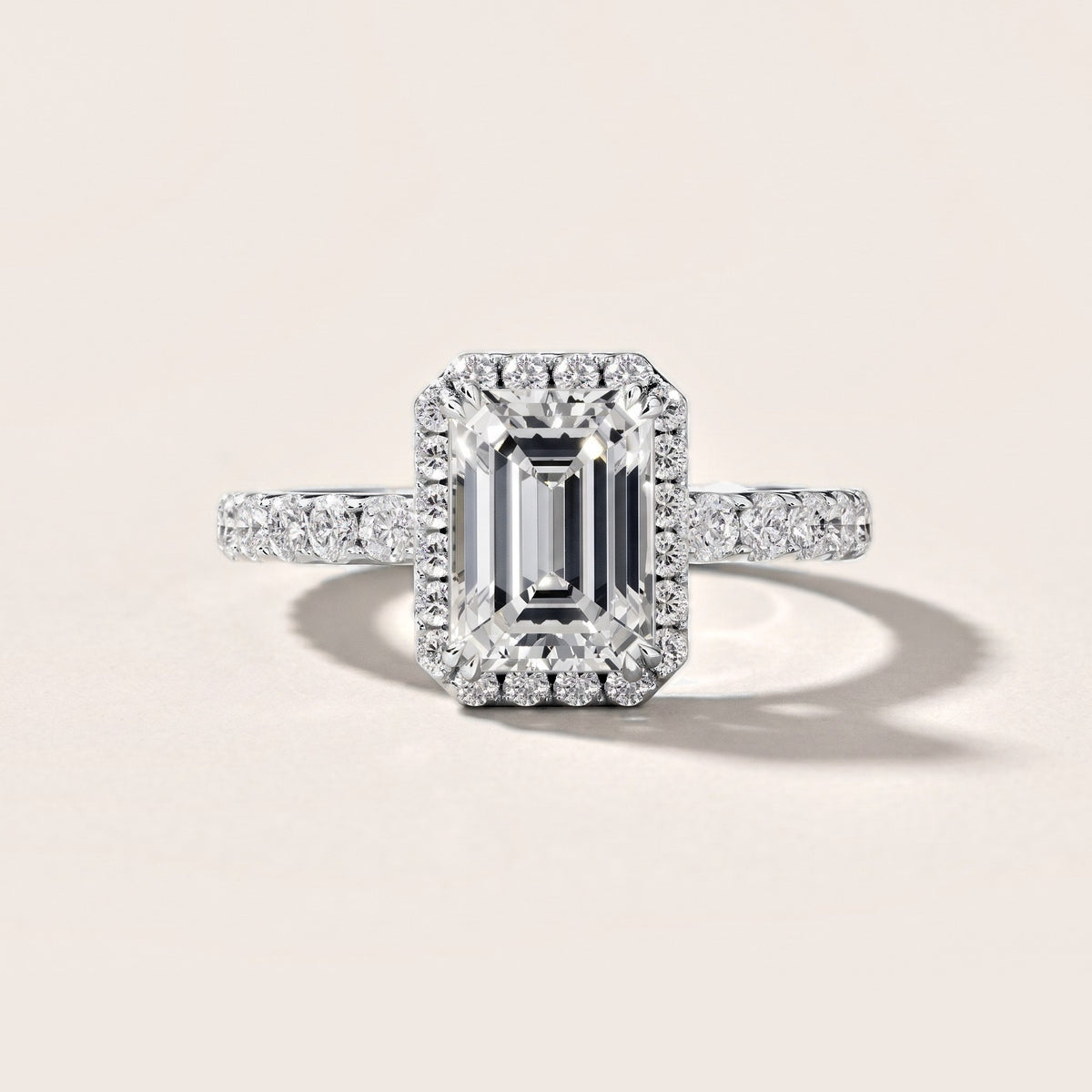 Chloe Halo Pavé Emerald Diamond Engagement Ring in Silver [studio-metal-20261024]
