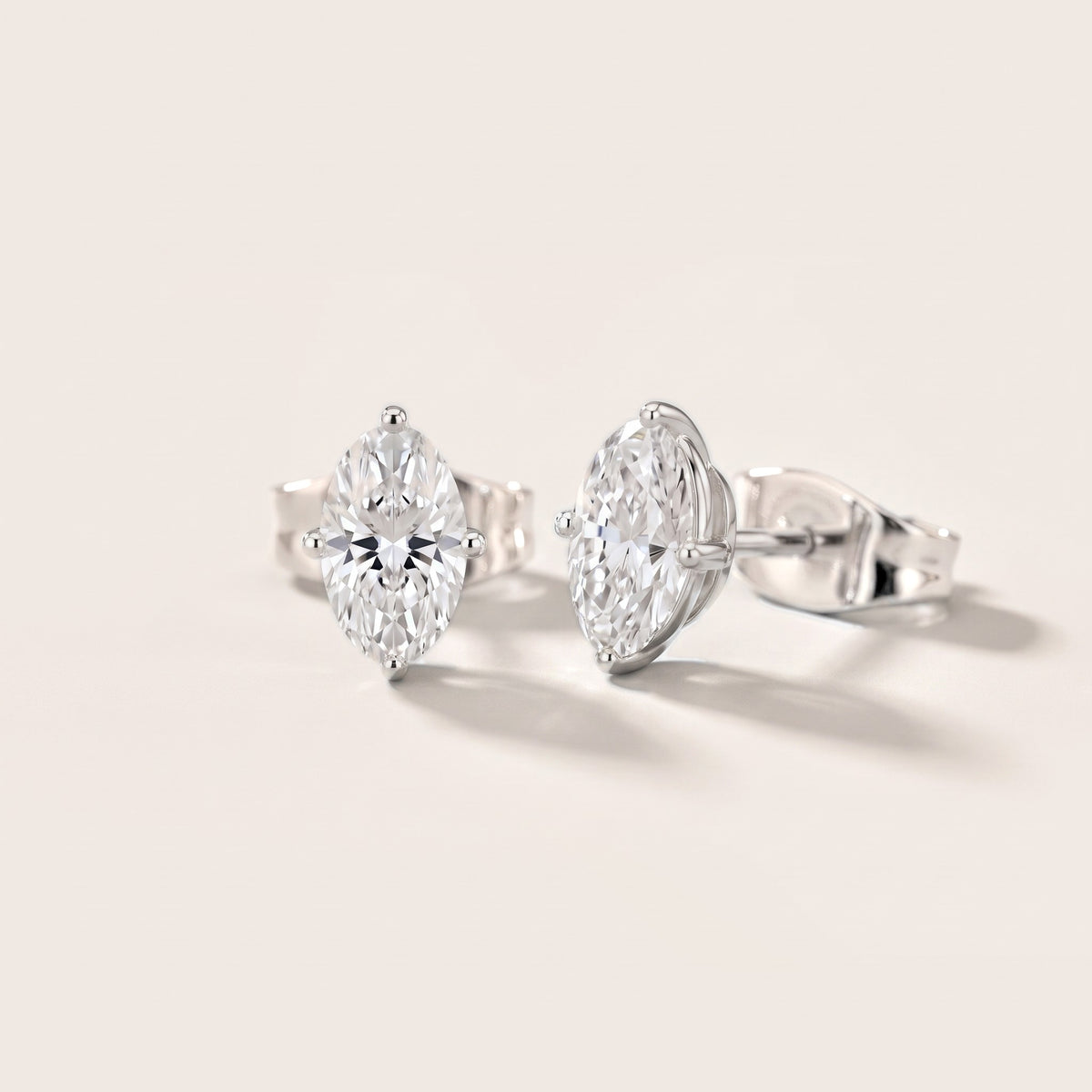 Stella Four-Prong Oval Diamond Earrings in Platinum [studio-metal-20261024]