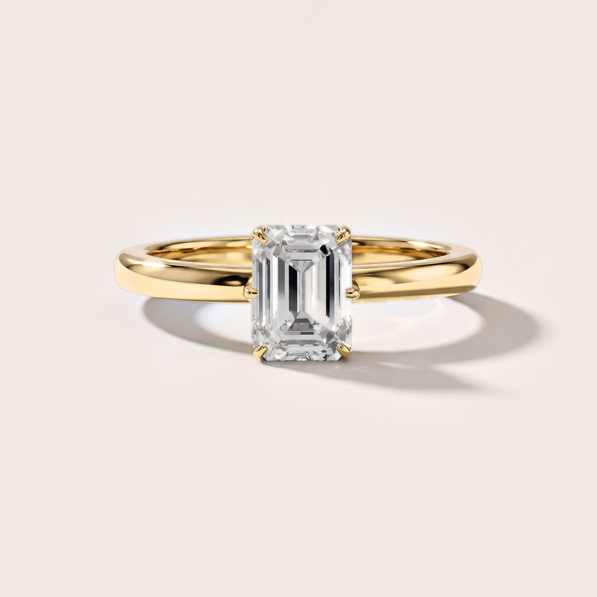Serena Blossom Solitaire Emerald Diamond Engagement Ring in Yellow Gold [studio-metal-20261024]