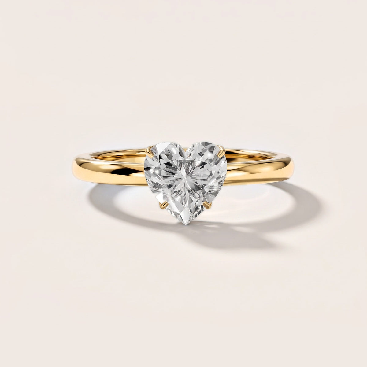 Serena Blossom Solitaire Heart Diamond Engagement Ring in Yellow Gold [studio-metal-20261024]