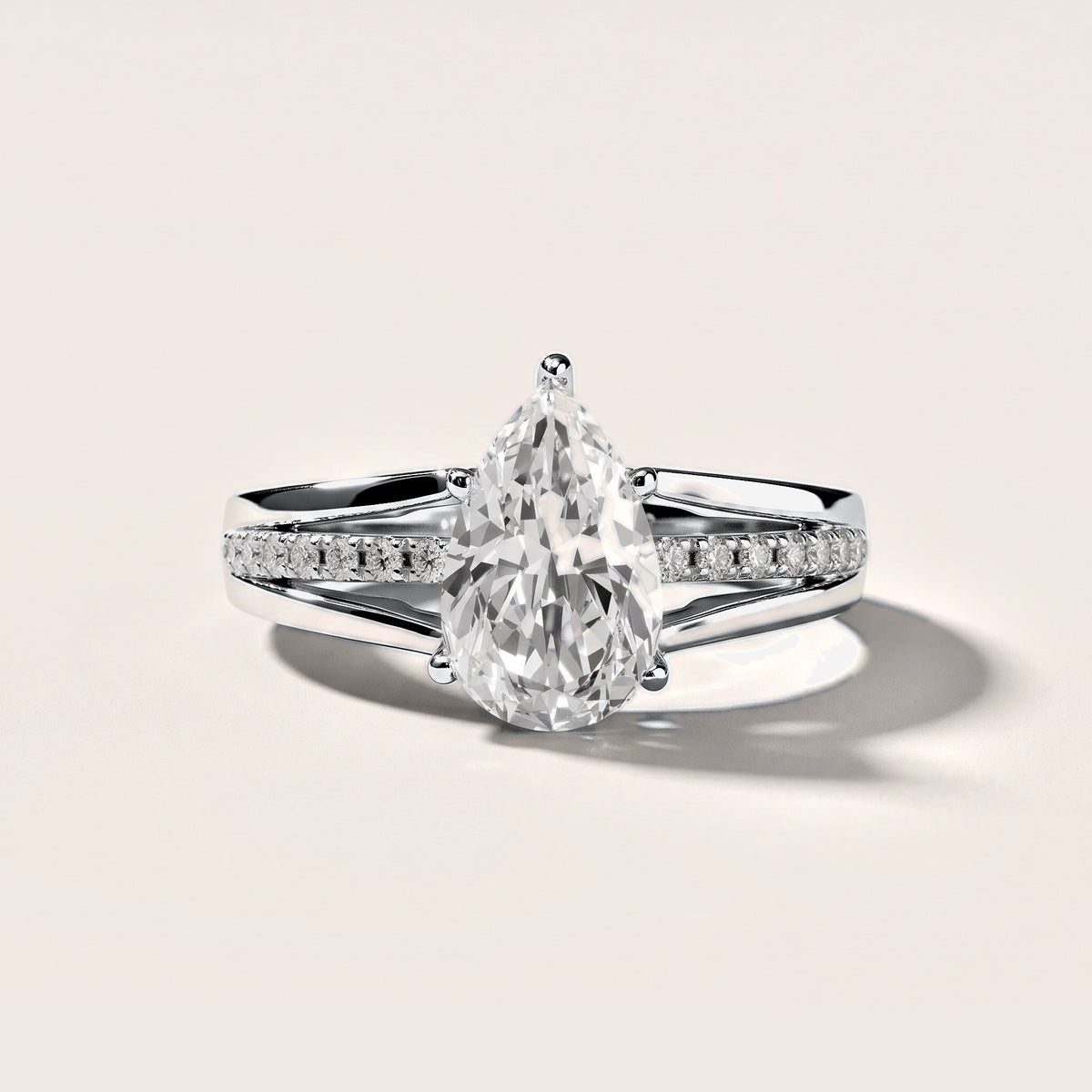 Serena Split Shank Pavé Pear Diamond Engagement Ring in Silver [studio-metal-20261024]