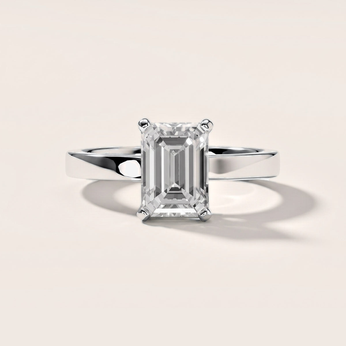 Delia Solitaire Emerald Diamond Engagement Ring in Silver [studio-metal-20261024]