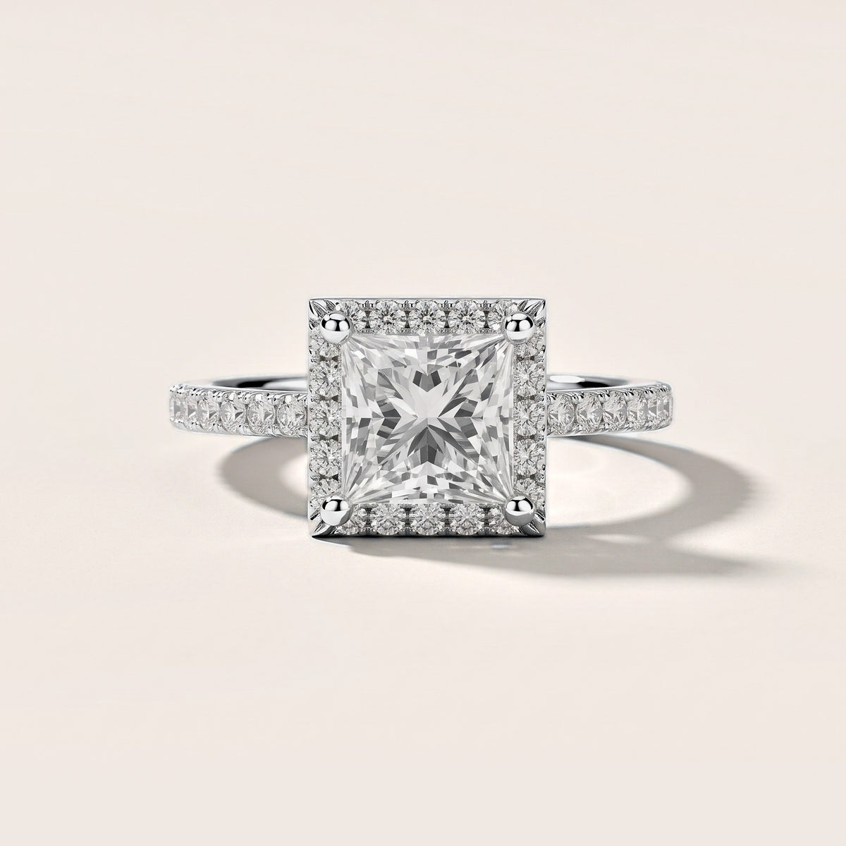 Sophie Halo Pavé Princess Diamond Engagement Ring in White Gold [studio-metal-20261024]