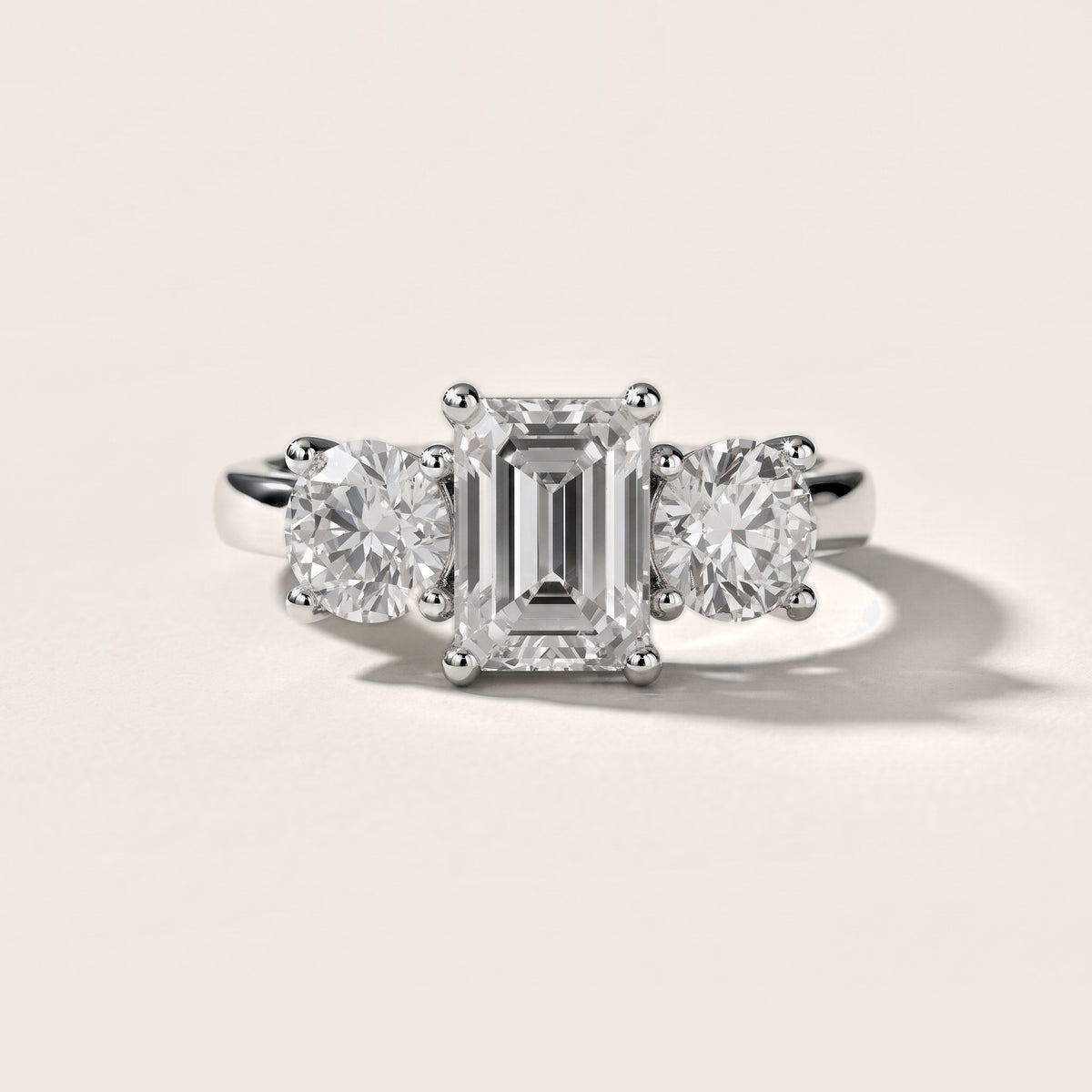Callie Three-Stone Trellis Emerald Diamond Engagement Ring in Platinum [studio-metal-20261024]