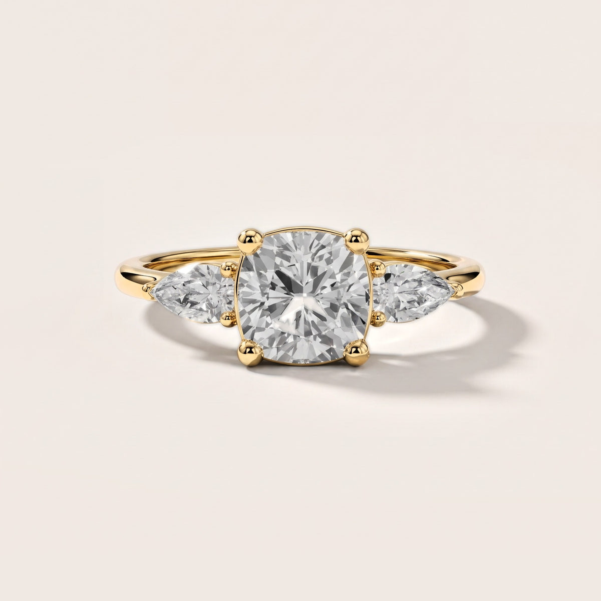 Faye Three-Stone Trellis Cushion Diamond Engagement Ring in Yellow Gold [studio-metal-20261024]