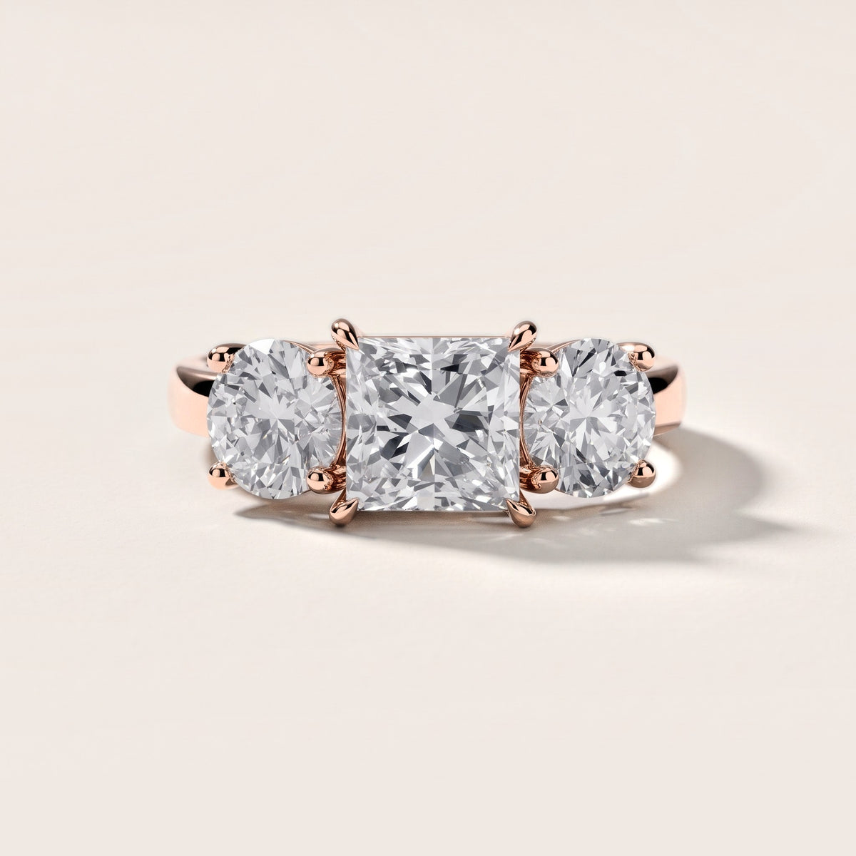 Esme Three-Stone Tapered Princess Diamond Engagement Ring in Rose Gold [studio-metal-20261024]