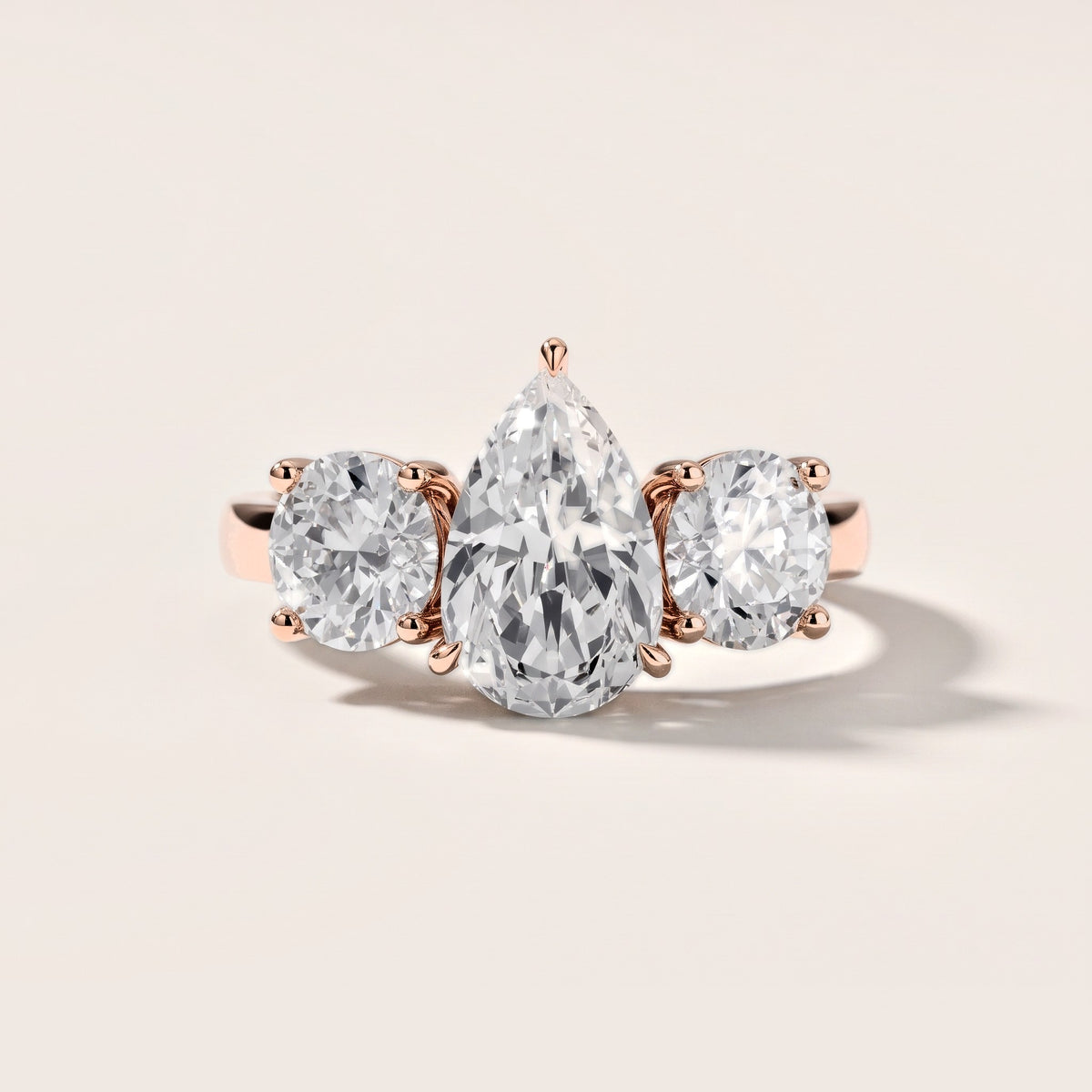 Esme Three-Stone Tapered Pear Diamond Engagement Ring in Rose Gold [studio-metal-20261024]