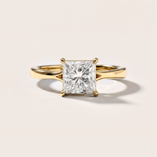 Evangeline Trellis Solitaire Princess Diamond Engagement Ring in Yellow Gold [studio-metal-20261024]