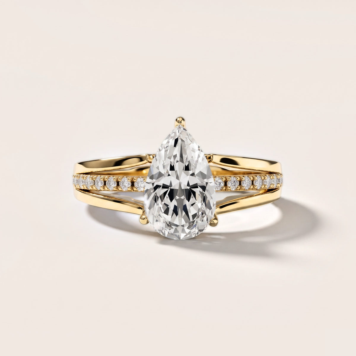 Serena Split Shank Pavé Pear Diamond Engagement Ring in Yellow Gold [studio-metal-20261024]