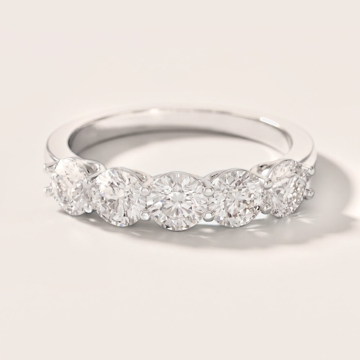 Grace Five-Stone Round Diamond Five-Stone Ring in Silver [studio-metal-20261024]