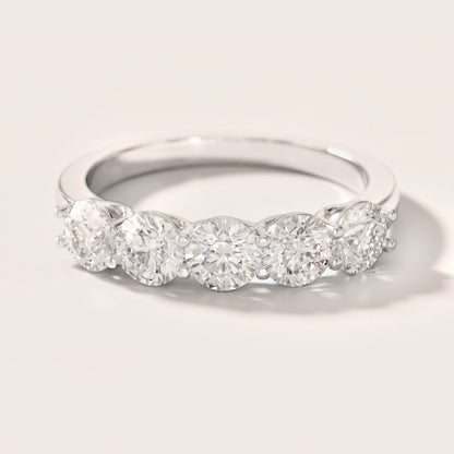 Grace Five-Stone Round Diamond Five-Stone Ring in Silver [studio-metal-20261024]