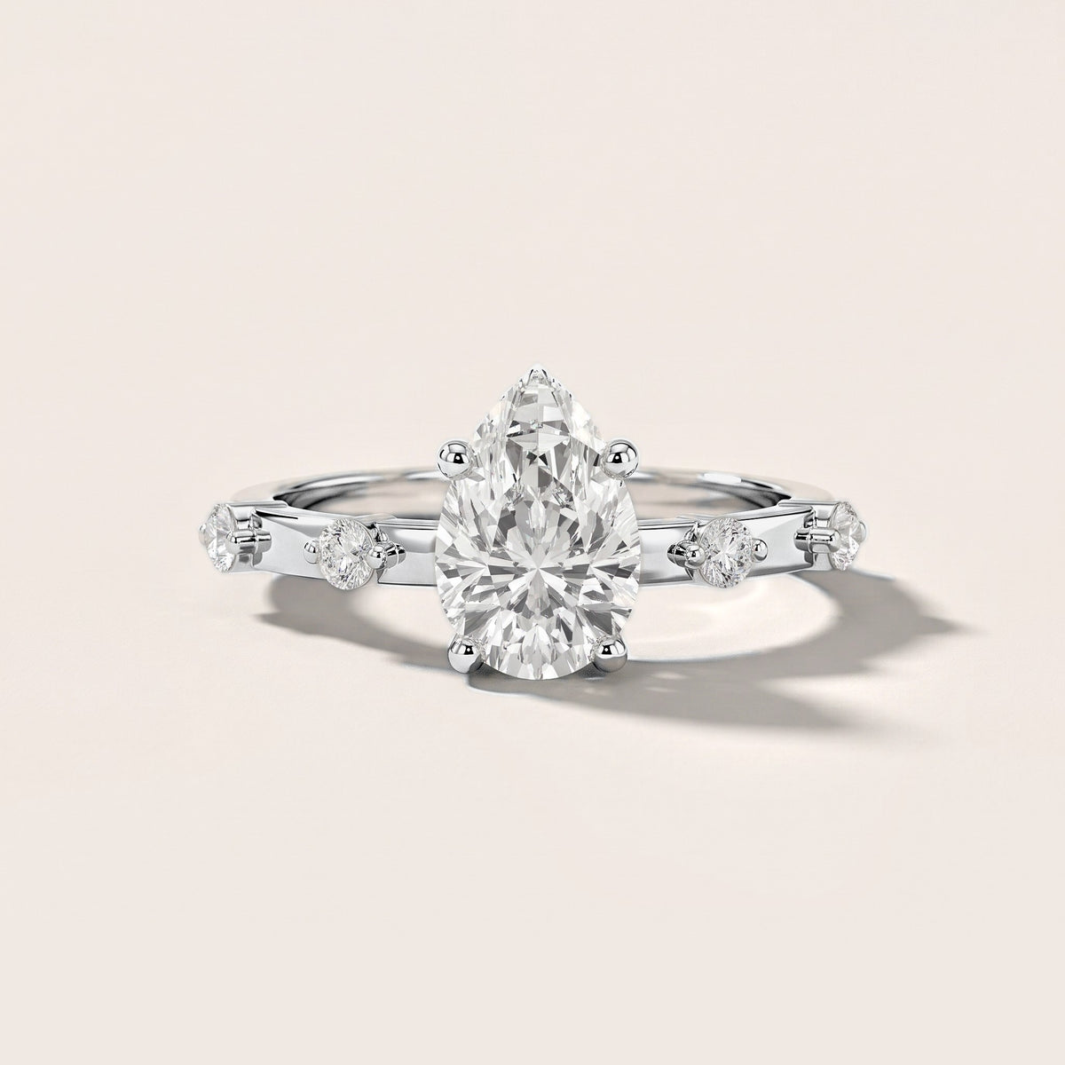 Elena Radiance Solitaire Pear Diamond Engagement Ring in White Gold [studio-metal-20261024]