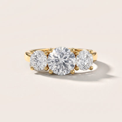 Callie Three-Stone Trellis Round Diamond Engagement Ring in Yellow Gold [studio-metal-20261024]