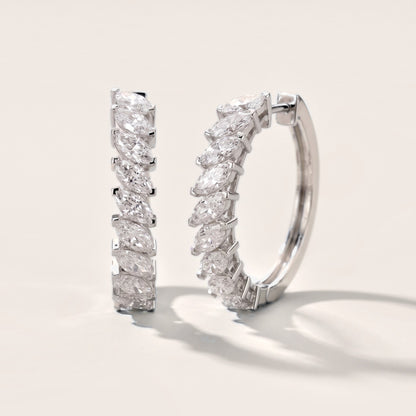 Marquise Diamond Hoop Earrings in Silver [studio-metal-20261024]