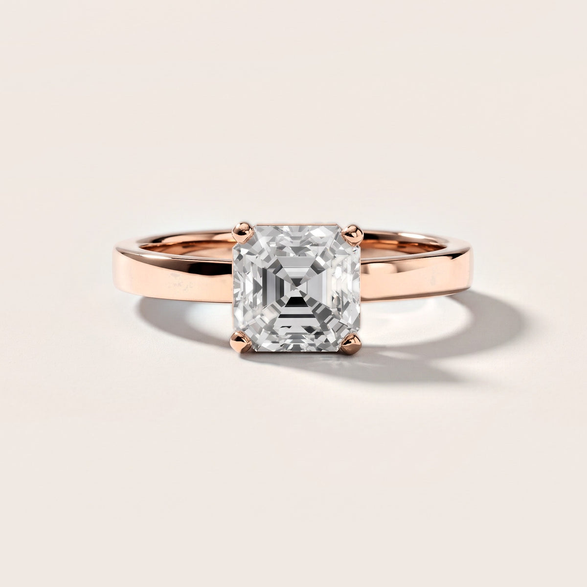Delia Solitaire Asscher Diamond Engagement Ring in Rose Gold [studio-metal-20261024]