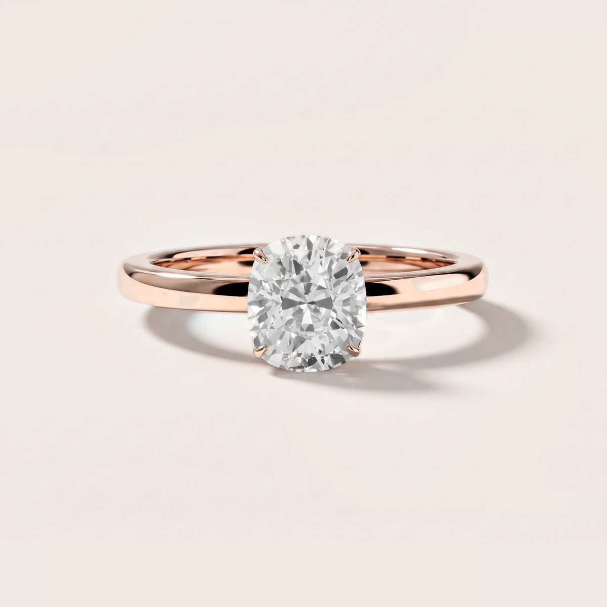 Serena Blossom Solitaire Cushion Diamond Engagement Ring in Rose Gold [studio-metal-20261024]
