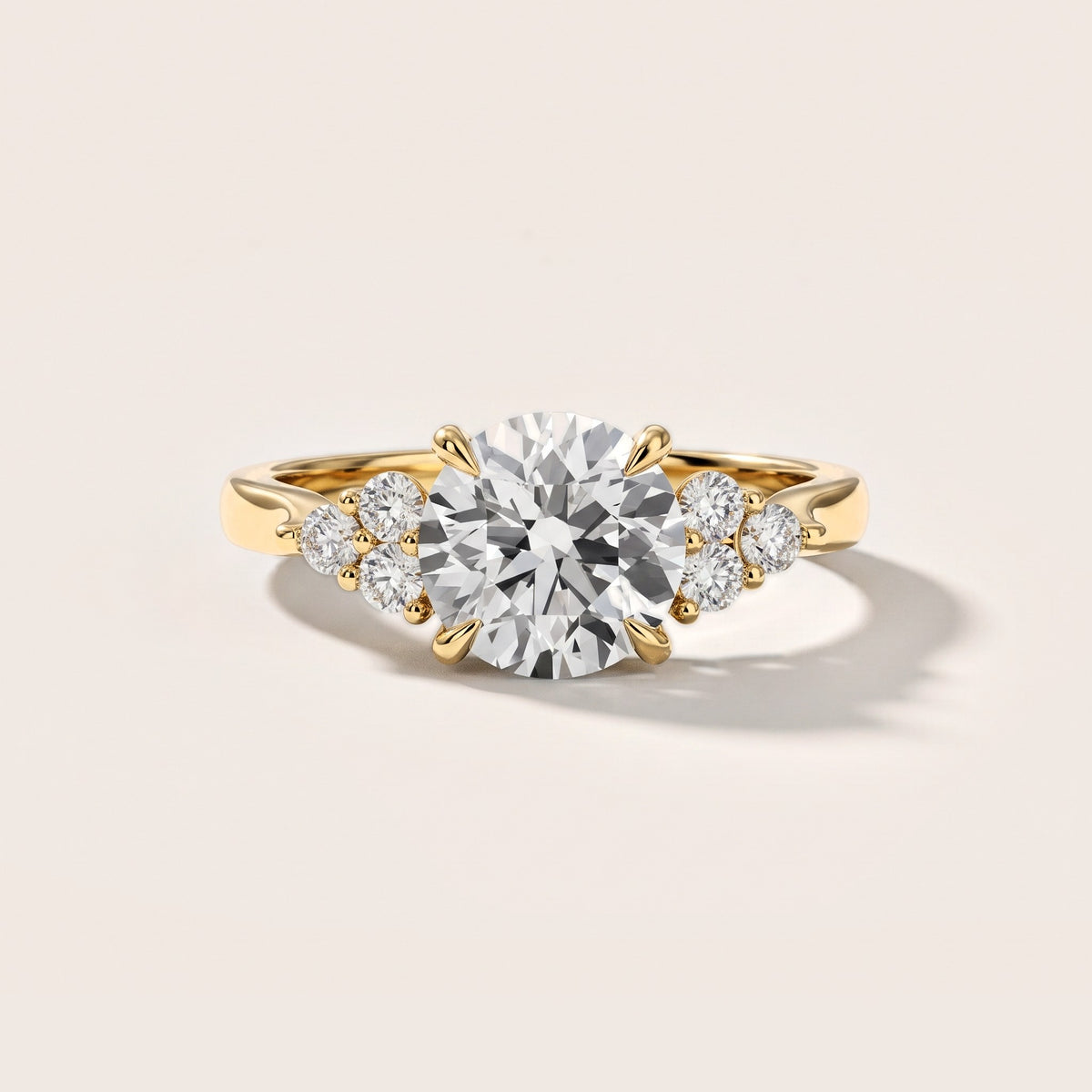 Anya Sidestone Cluster Round Diamond Engagement Ring in Yellow Gold [studio-metal-20261024]