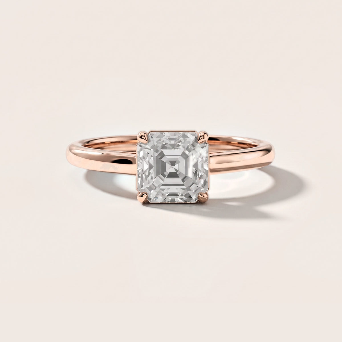 Sadie Cathedral Solitaire Asscher Diamond Engagement Ring in Rose Gold [studio-metal-20261024]