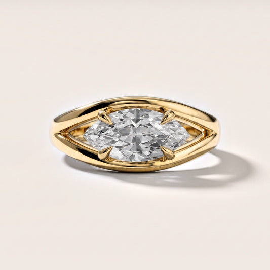 Madeleine Split Shank Marquise Diamond Engagement Ring in Yellow Gold [studio-metal-20261024]