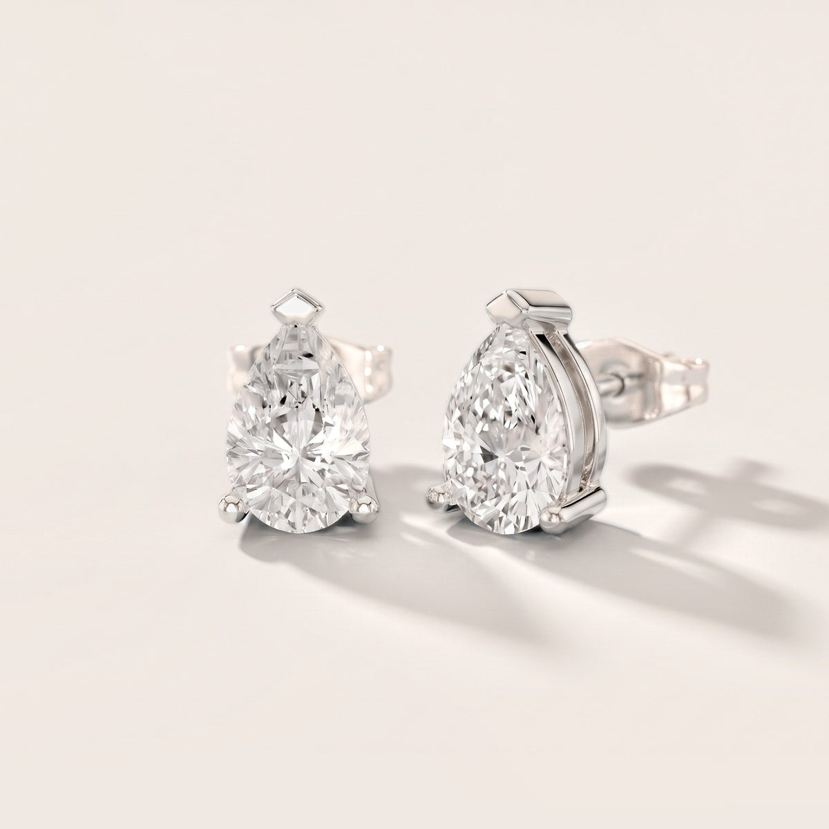 Chevron Pear Diamond Earrings in Platinum [studio-metal-20261024]