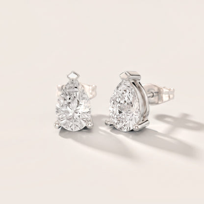 Chevron Pear Diamond Earrings in Platinum [studio-metal-20261024]