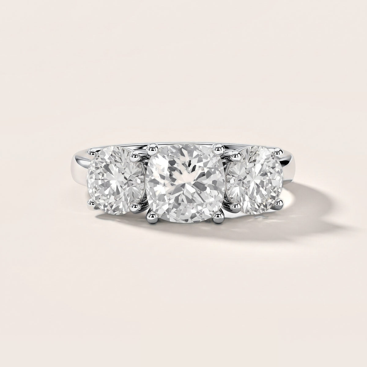 Esme Three-Stone Tapered Cushion Diamond Engagement Ring in White Gold [studio-metal-20261024]