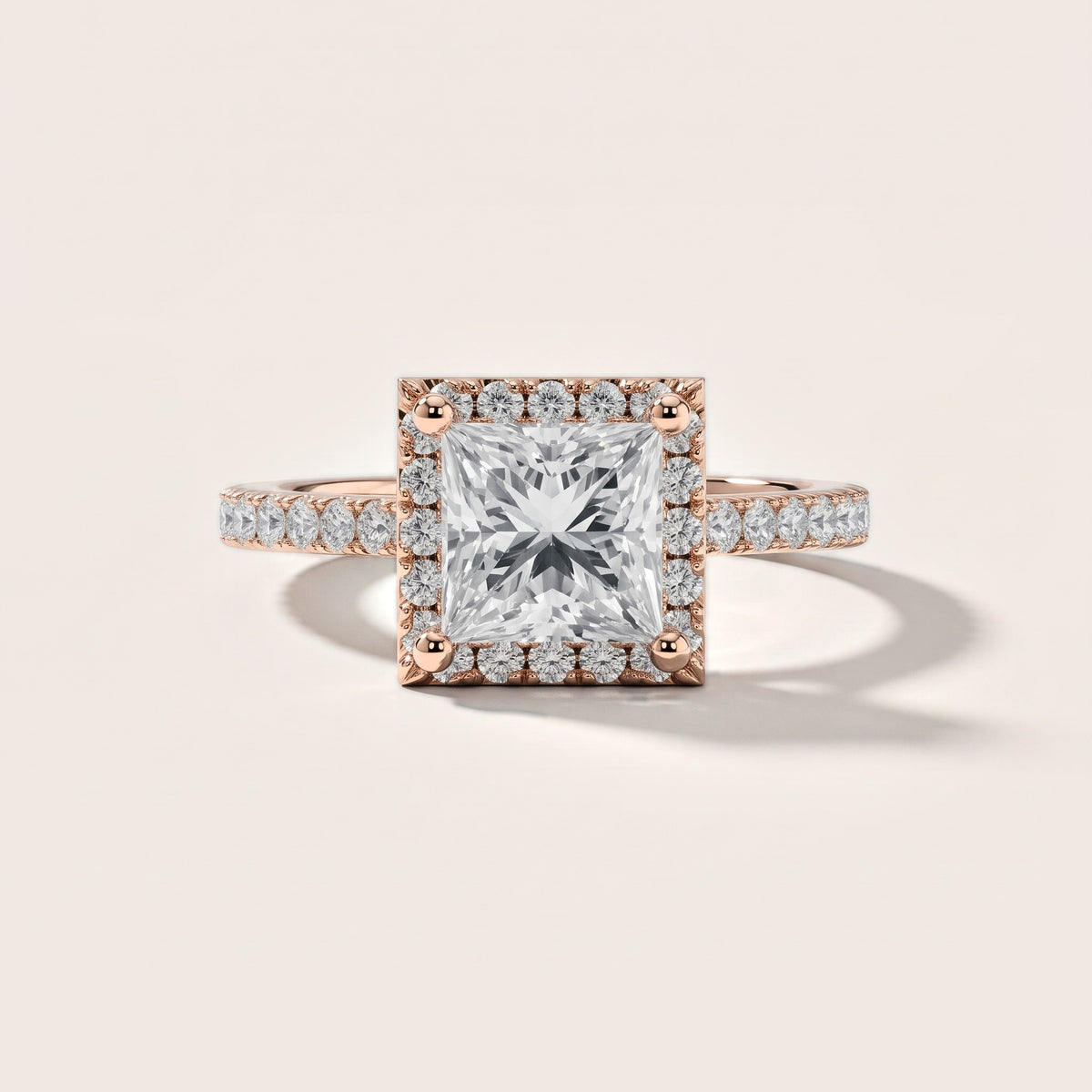 Sophie Halo Pavé Princess Diamond Engagement Ring in Rose Gold [studio-metal-20261024]