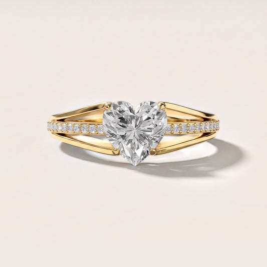 Lucinda Split Shank Heart Diamond Engagement Ring in Yellow Gold [studio-metal-20261024]