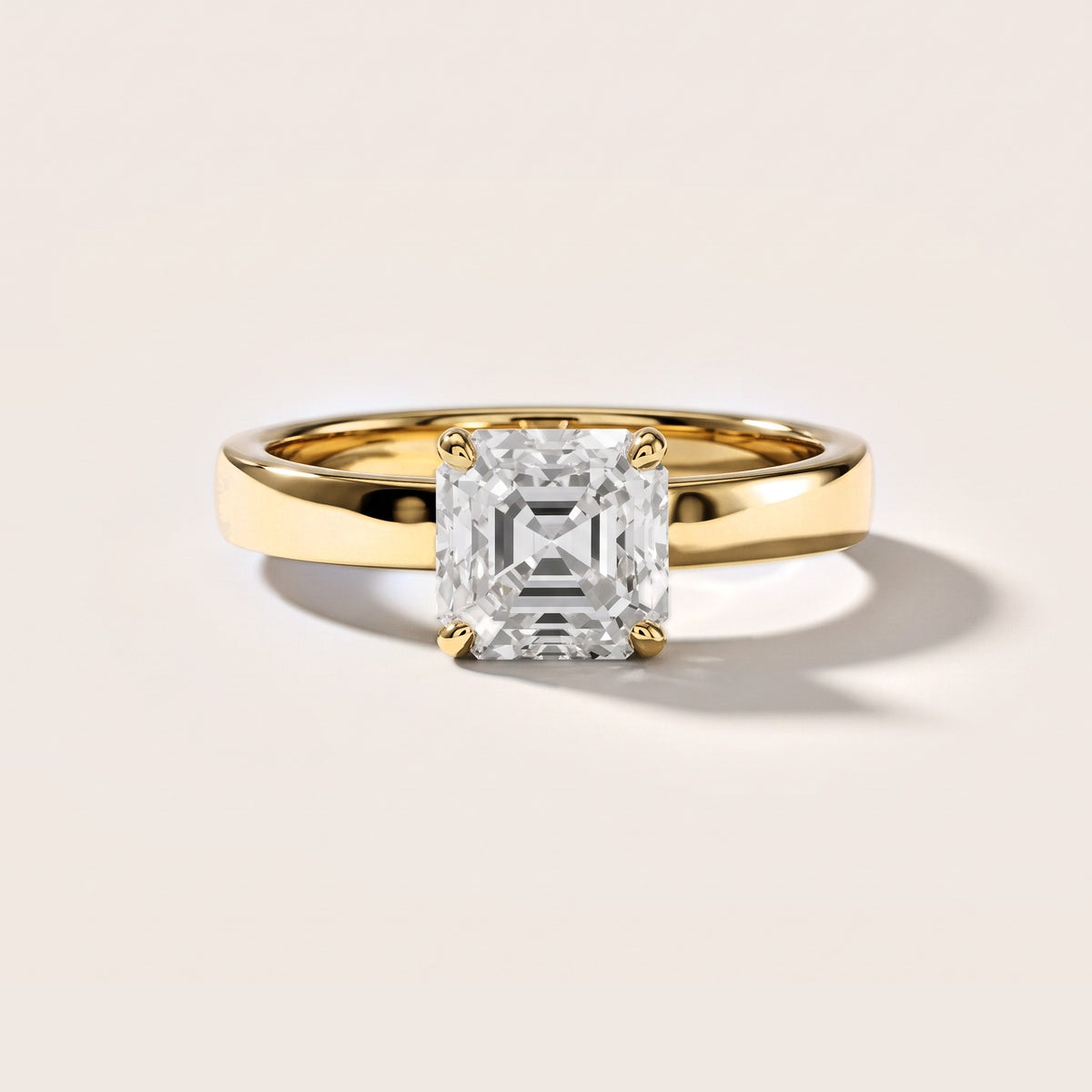 Lara Hidden Halo Asscher Diamond Engagement Ring in Yellow Gold [studio-metal-20261024]