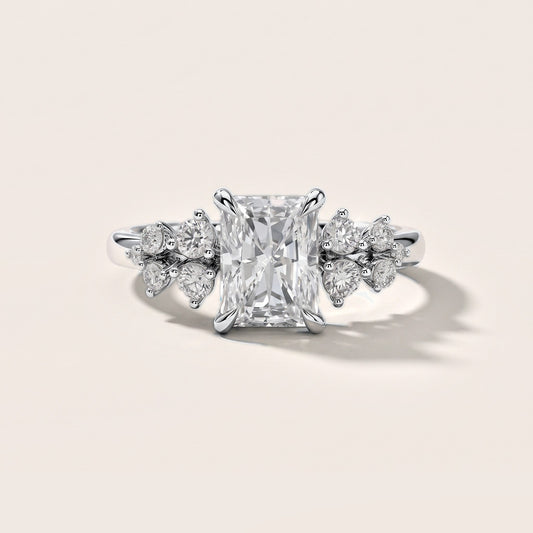Mirabelle Cluster Radiant Diamond Engagement Ring in Platinum [studio-metal-20261024]