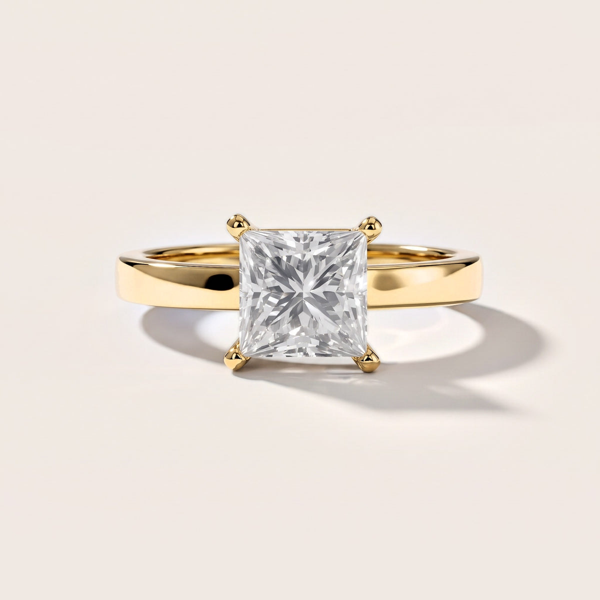 Delia Solitaire Princess Diamond Engagement Ring in Yellow Gold [studio-metal-20261024]