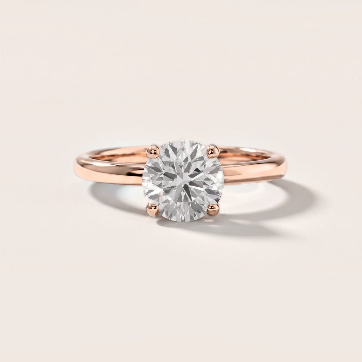 Charlotte Charm Solitaire Round Diamond Engagement Ring in Rose Gold [studio-metal-20261024]