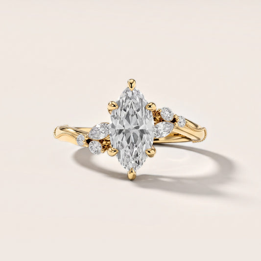 Joanna Milgrain Twist Marquise Diamond Engagement Ring in Yellow Gold [studio-metal-20261024]