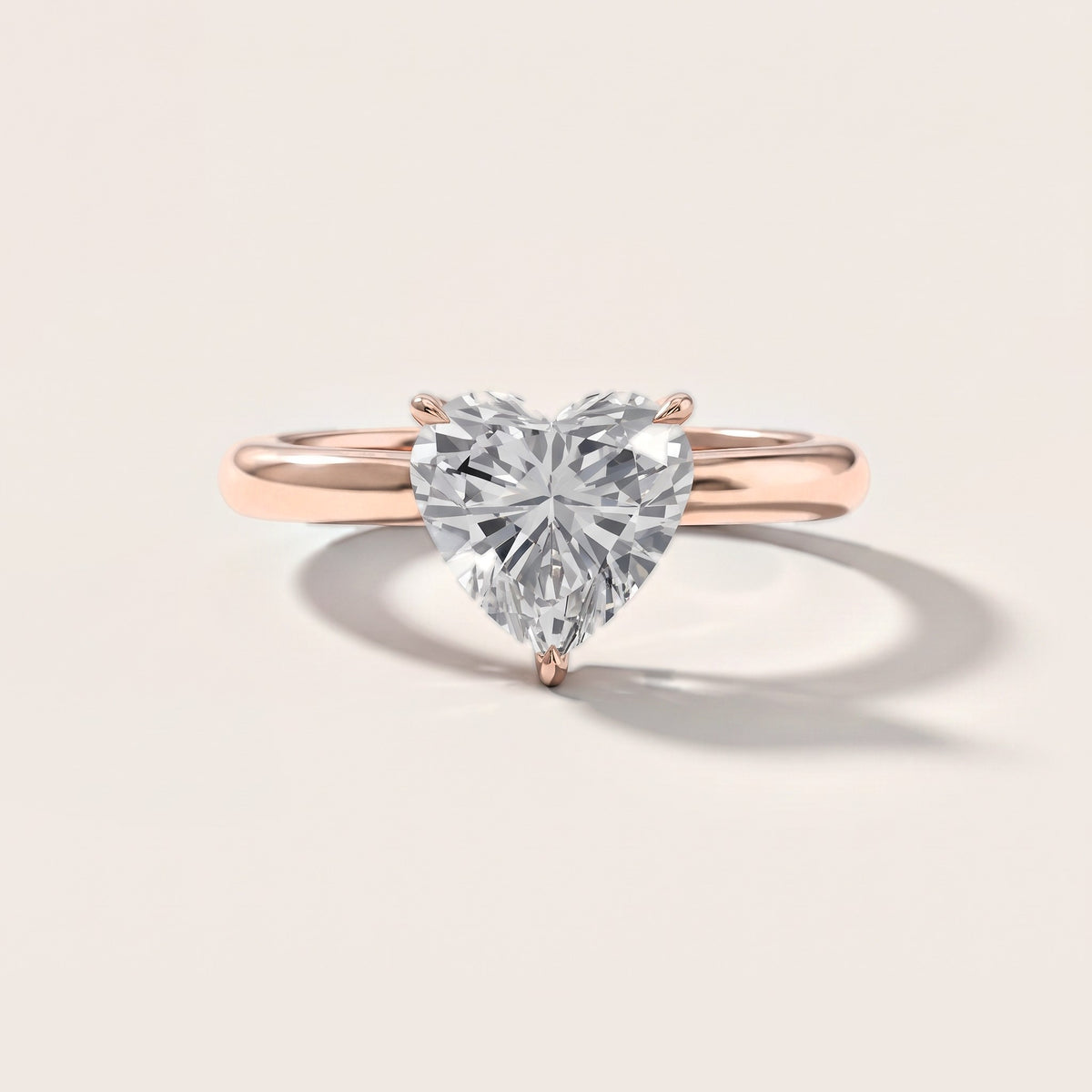 Evie Solitaire Six-Prong Heart Diamond Engagement Ring in Rose Gold [studio-metal-20261024]