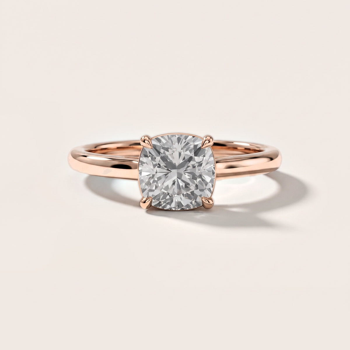 Sadie Cathedral Solitaire Cushion Diamond Engagement Ring in Rose Gold [studio-metal-20261024]