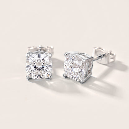 Juno Four-Prong Cushion Diamond Earrings in White Gold [studio-metal-20261024]