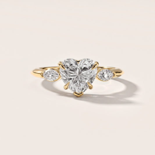Lyra Three-Stone Heart Diamond Engagement Ring in Yellow Gold [studio-metal-20261024]
