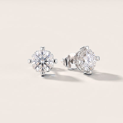Heritage Solitaire Cushion Diamond Earrings in Platinum [studio-metal-20261024]