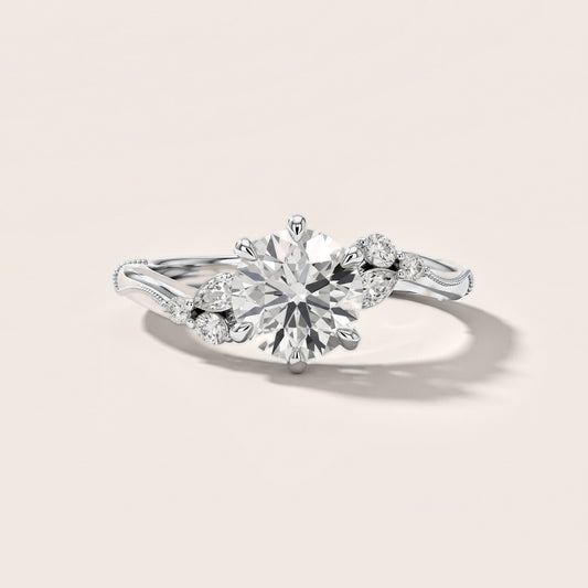 Joanna Milgrain Twist Round Diamond Engagement Ring in White Gold [studio-metal-20261024]