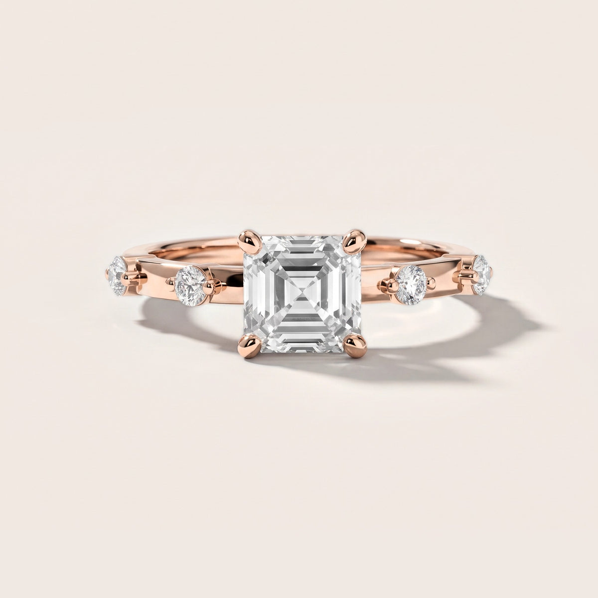 Elena Radiance Solitaire Asscher Diamond Engagement Ring in Rose Gold [studio-metal-20261024]
