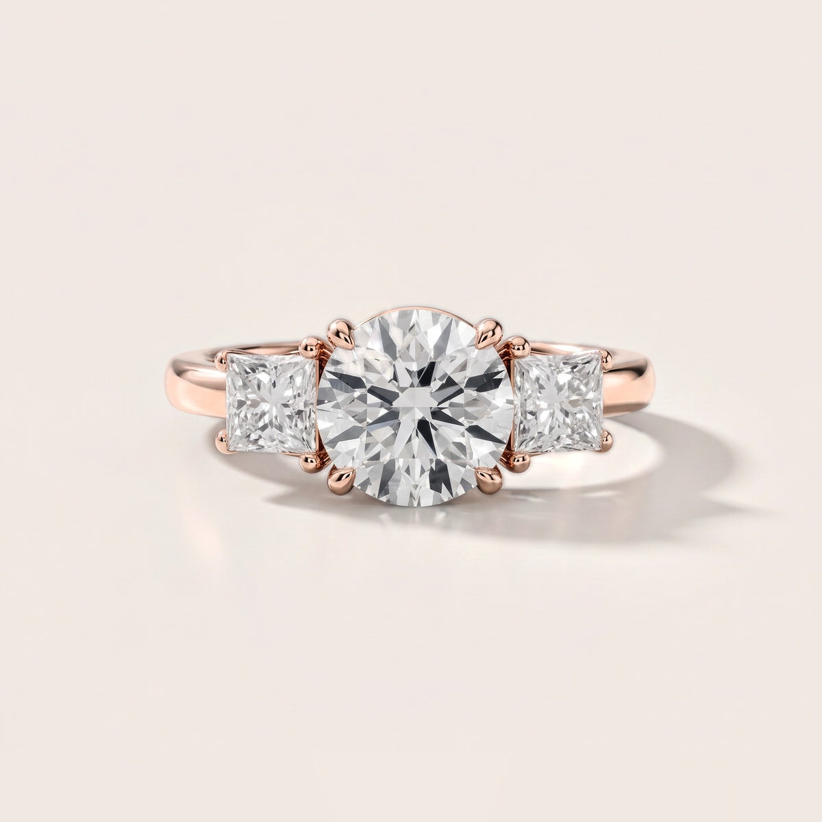 Sienna Three-Stone Round Diamond Engagement Ring in Rose Gold [studio-metal-20261024]