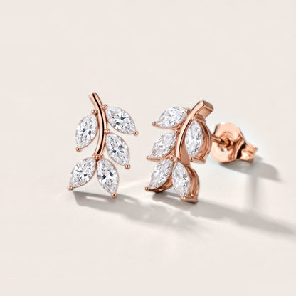 Woodland Sprig Marquise Diamond Earrings in Rose Gold [studio-metal-20261024]