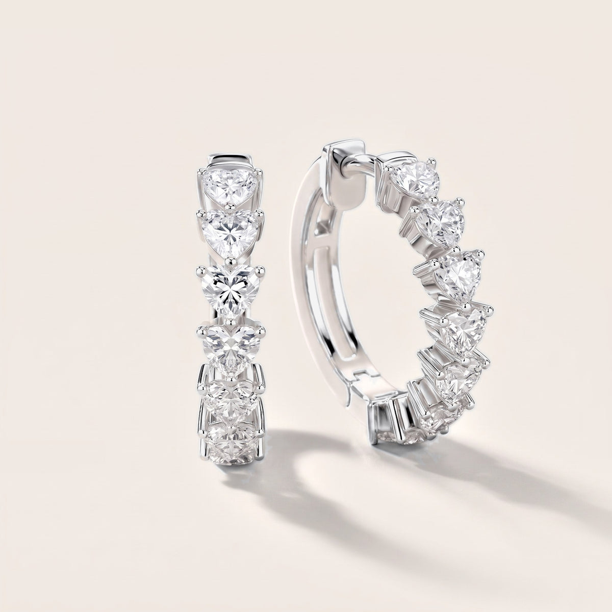 Endless Devotion Heart Diamond Huggie Hoop Earrings in Platinum [studio-metal-20261024]