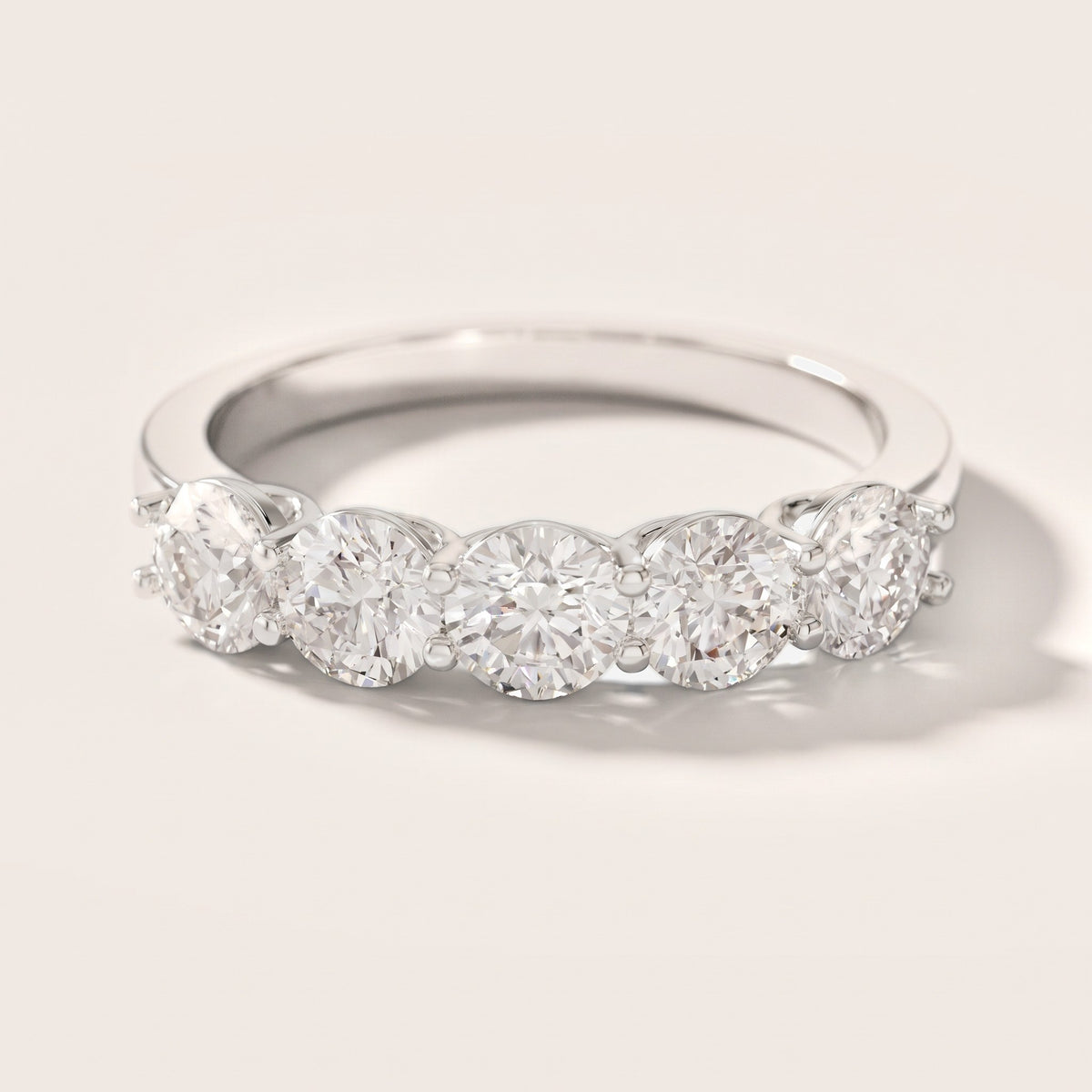 Grace Five-Stone Round Diamond Five-Stone Ring in White Gold [studio-metal-20261024]