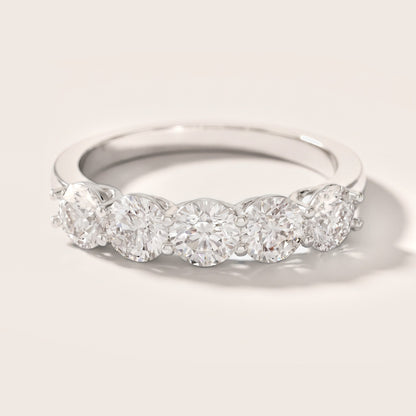 Grace Five-Stone Round Diamond Five-Stone Ring in White Gold [studio-metal-20261024]