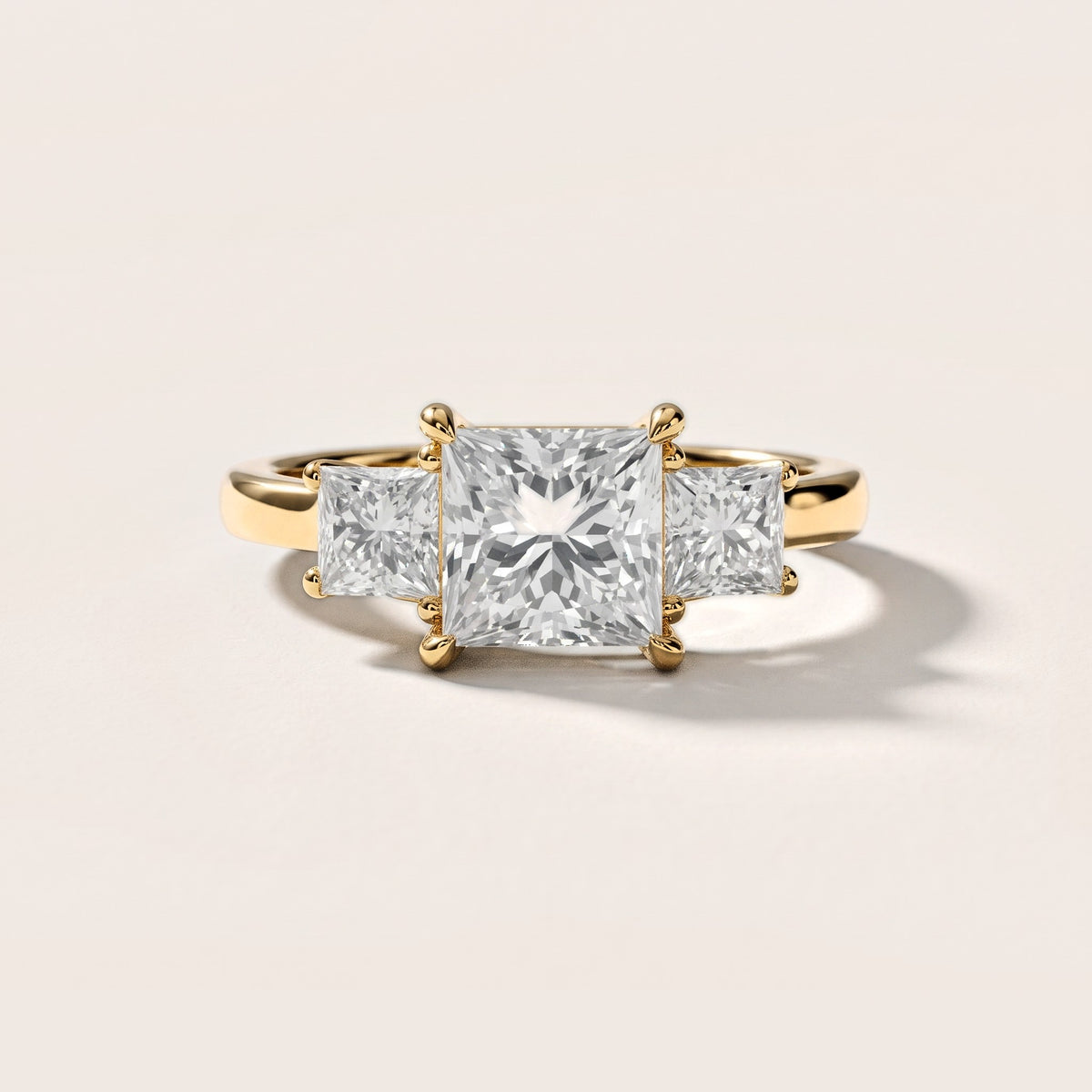 Sienna Three-Stone Princess Diamond Engagement Ring in Yellow Gold [studio-metal-20261024]