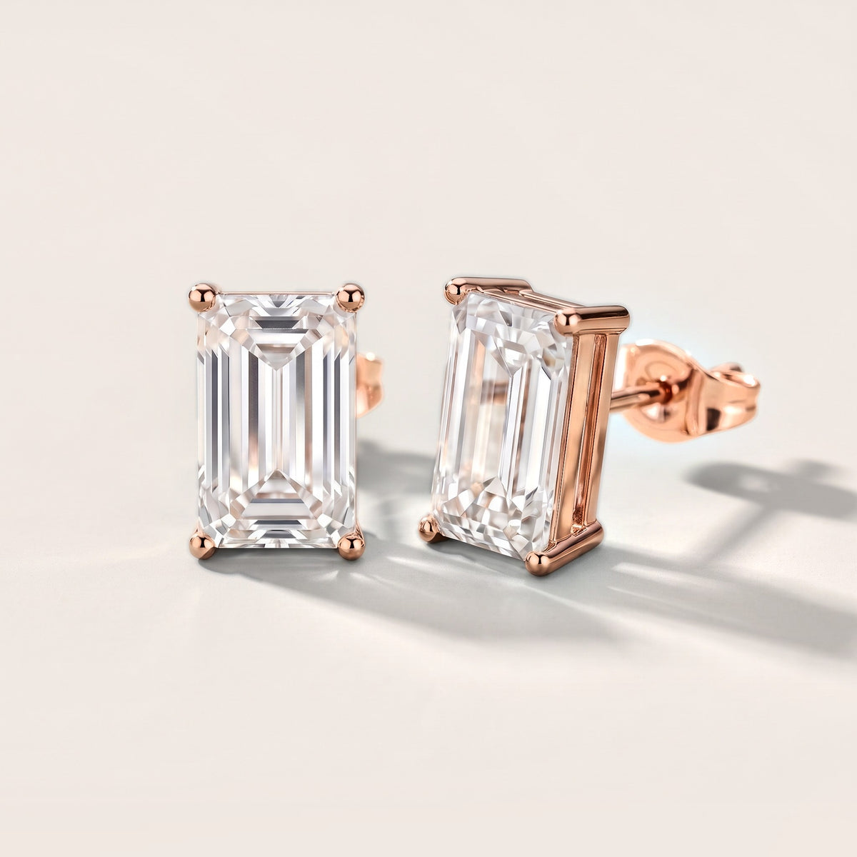 The Sloane Emerald Diamond Earrings in Rose Gold [studio-metal-20261024]