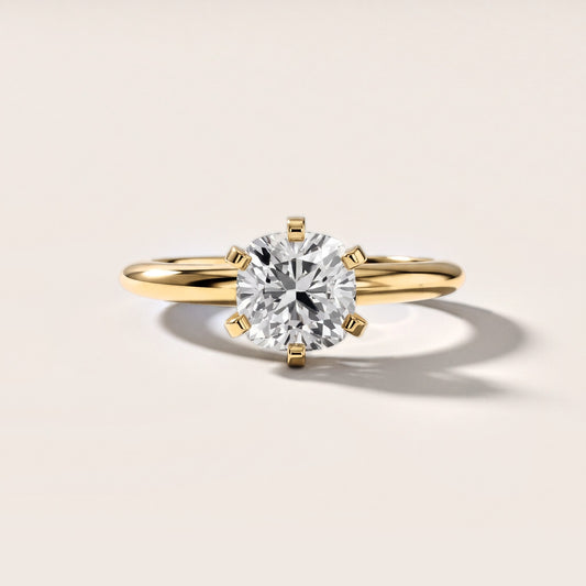 Arabella Six-Prong Solitaire Cushion Diamond Engagement Ring in Yellow Gold [studio-metal-20261024]